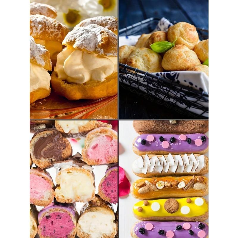Cream Icing Piping Nozzle Tips, Professional Stainless Steel Long Cream Puff Nozzle Decor Small Pastry Icing Piping Decorating Tools