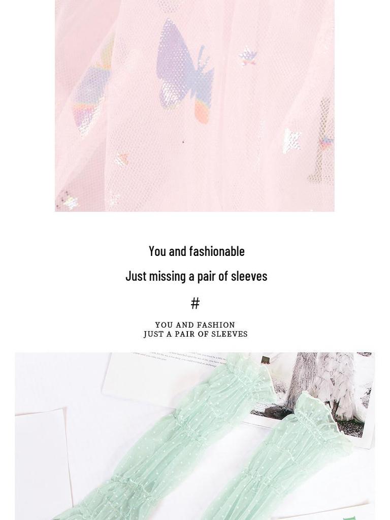 Damen Sommer Chiffon Spitze Sonnenschutz Eisseide Ärmel