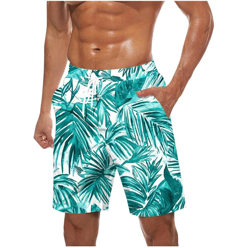 Fashion Colorful Palm Tree Pattern Beach Shorts For Men 3d Printing Swimming Trunks Summer Loose Holiday Party Board Shorts