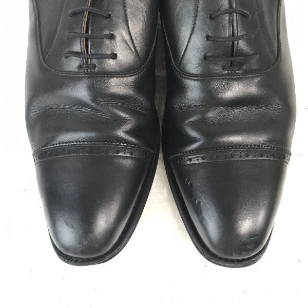 USED/Japan Scotch Grain Goodyear Straight Tip Cap Toe Shoes 24.5cm Black