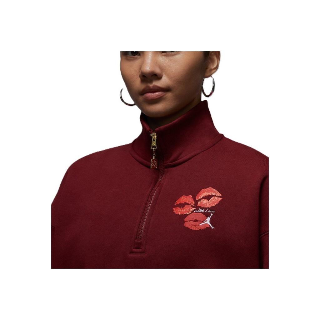 Jordan Year Of The Horse Chinese New Year Oversized Style Drop Shoulder Stand Collar Fleece Long Sleeve Sports Sweatshirt Women Sweatshirt IR0110677