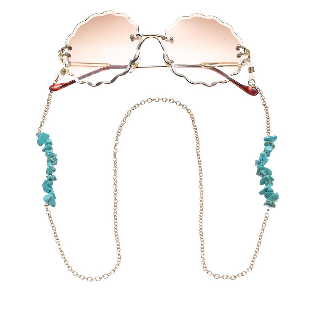 Fashion Turquoise Chain Gold Neck Wear Anti-loss Cord Holder Sunglasses Accessories