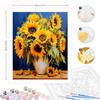 RUOPOTY Nádherná malba slunečnice podle čísel pro dospělé Sady olejových barev Kresba v rámu na plátně Domácí dekorace