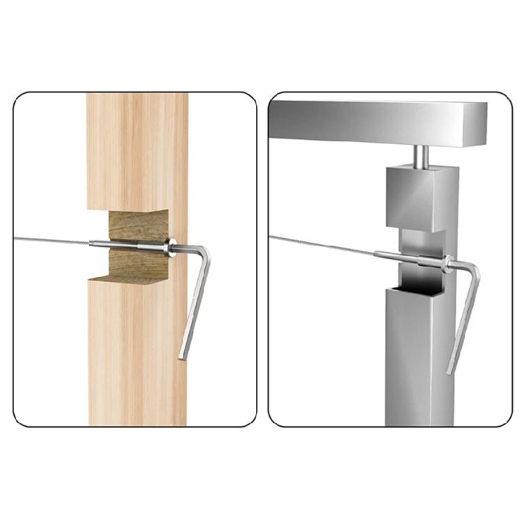 Unsichtbarer Spleiß-Spanner-Set Deck-Balustrade-Beschlag Spannsysteme für Seilgeländer für Holz-/Metallpfosten