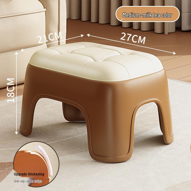 Plastic Stackable Small Stool for Living Room, Bathroom, or Kindergarten - Thickened, Low, and Square Design.