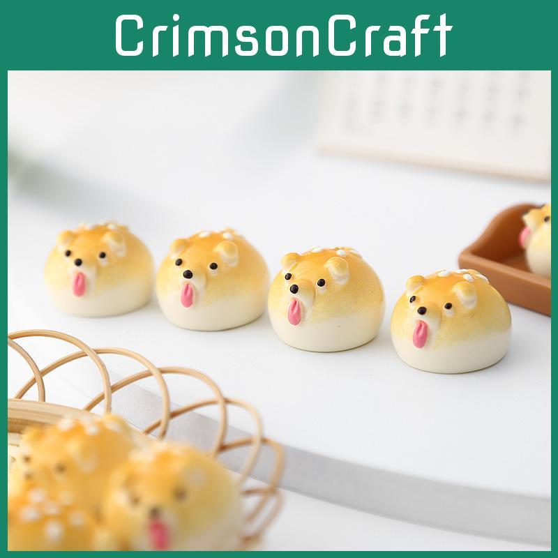 Hamburger Resin Cartoon Puppy Model Desktop Car Decorations Ornaments Toys Gifts