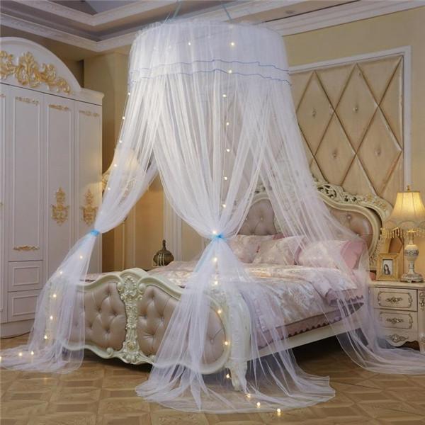 Síťka proti komárům na postel Kupole Baldachýn Princess Lace Síť na postel Závěs Moskytiéra pro montáž na strop Bezplatná instalace Baldachýn postele