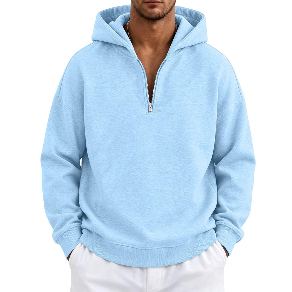 Felpa con cappuccio e zip da uomo, vestibilità larga, pullover con cappuccio, abbigliamento sportivo leggero per primavera, autunno, streetwear