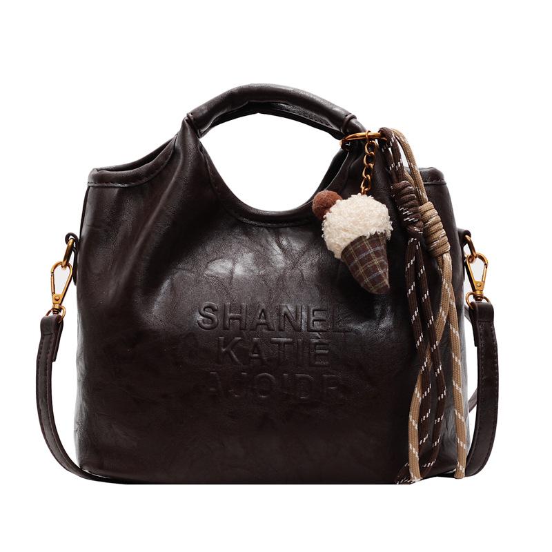 

Women s Retro Casual Shoulder Handbag: Trendy, Large-Capacity, Versatile Crossbody Tote. Single Bag кавовий