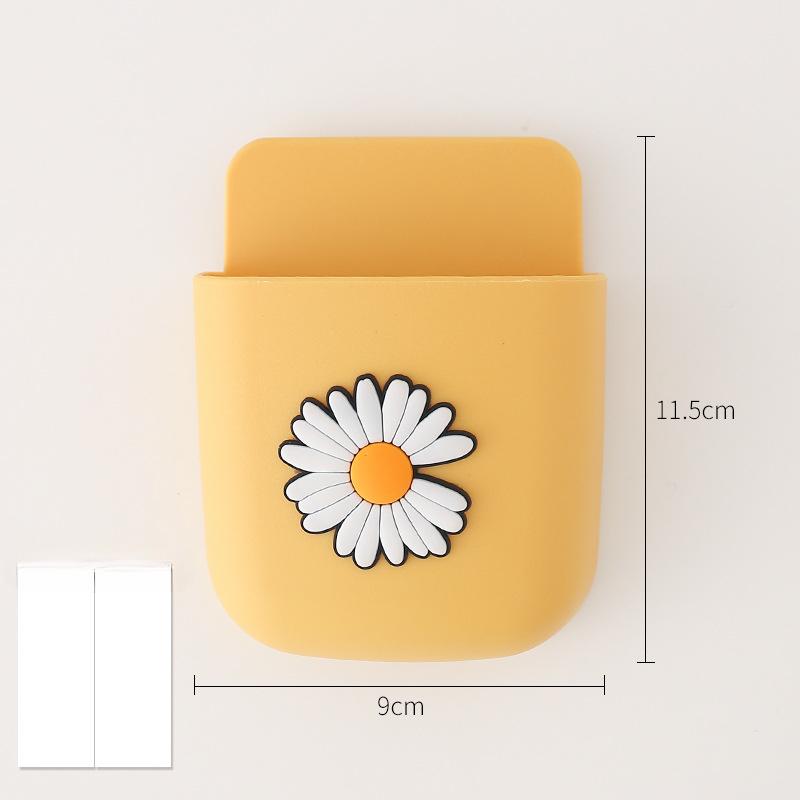 Настенный держатель для ручек настенная подвесная коробка без отверстий прикроватная стойка для хранения мобильных телефонов в студенческом общежитии Daisy10pcs жёлтый 1430₽