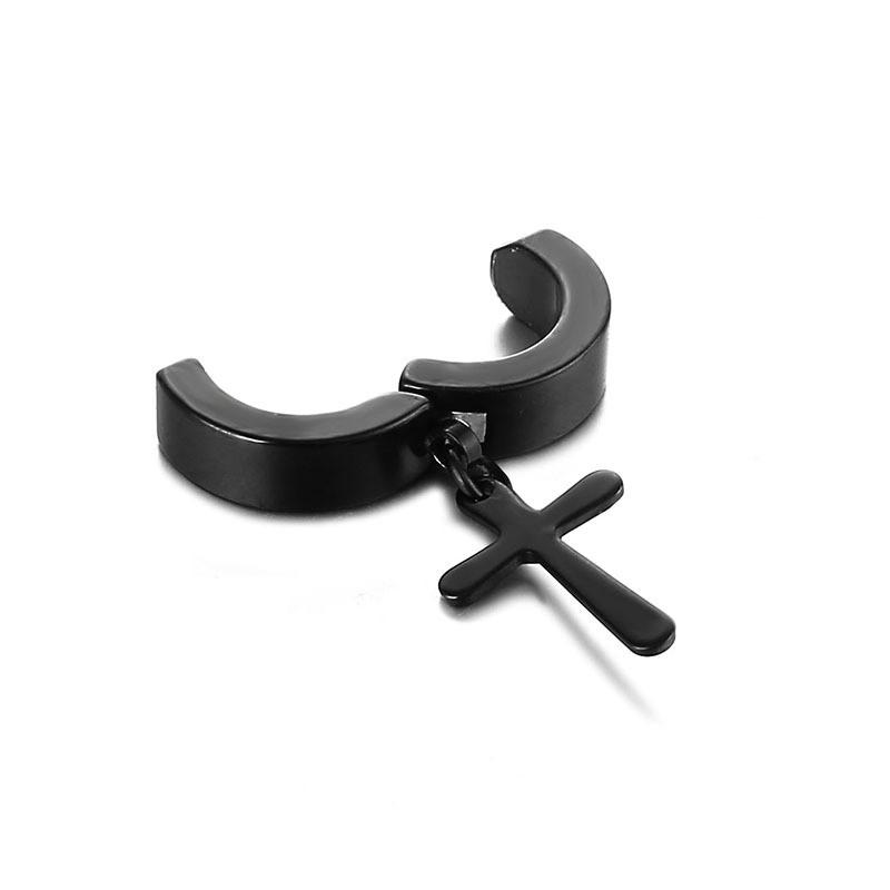 Edelstahl Kreuz Earcuff mit geometrischem Stil für Männer und Accessoires Frauen