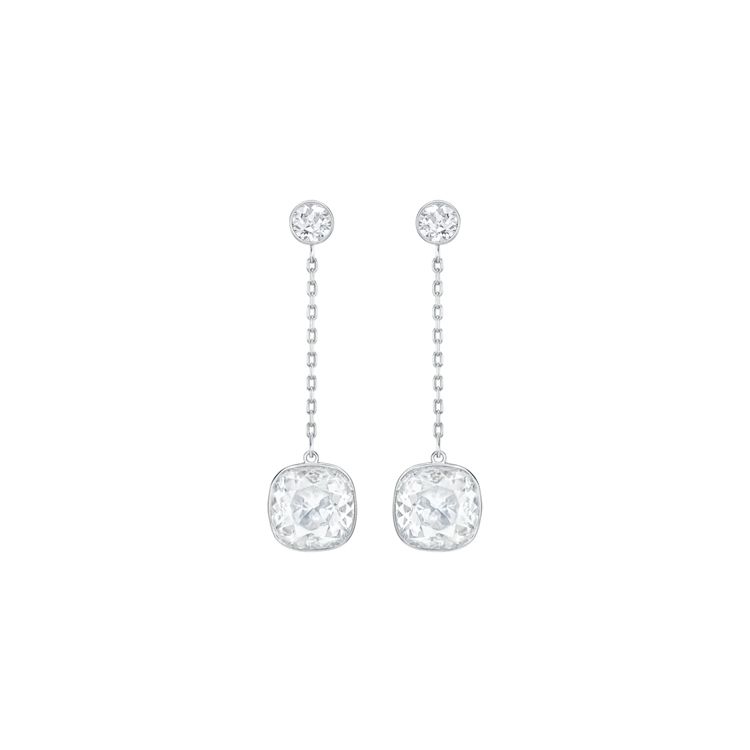 Swarovski Lattitude Series Chain Detachable Transparent Crystal Earrings Women earrings 5528513 White
