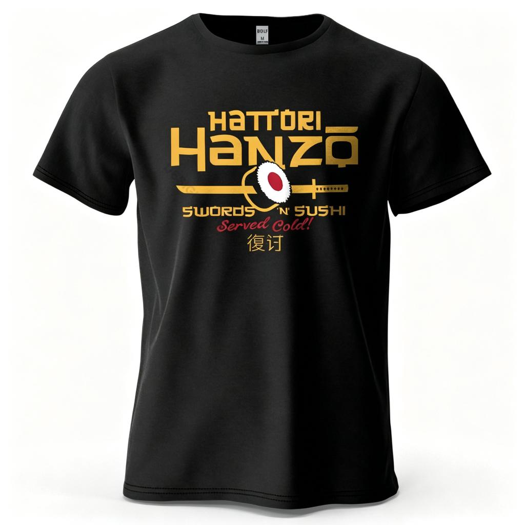Unisex Unisex Hattori Hanzo Tshirt Swords And Sushi Movie Graphic Tee Casual Japanese Retro Short Sleeve Cotton Streetwear Tshirt