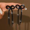 Bow Long Fringed Earrings, Fashionable Shiny Rhinestone Stud Earrings, Ear Jewelry For Women