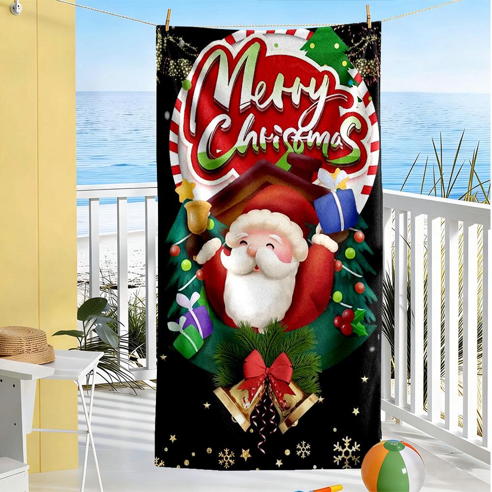 Christmas Beach Towel Super Soft Microfiber Quickdry Fabric Comfortable Lightweight