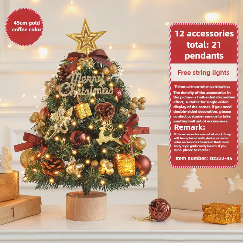 For New Christmas Tree Home Small Desktop Ornament Diy Material Packaging Decoration Christmas Decoration Mini Christmas Tree