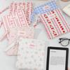 Handheld Storage Bag Floral Plaid Print Travel Pouch Fashion Tablet Bag  Girl Handbag