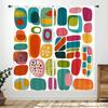 Mid Century Modern Curtains  Retro Geometric Colorful Diamond Abstract Geometric Vintage 60s 70s Pattern Window Treatments For