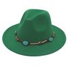 New Emerald Western Style Top Hat Resin Accessories Jazz Hat European And American Style Woolen Felt Hat