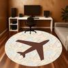 1pc travel stamps Round Chair mat Area Rug - Non-Slip, Floor Mat for Office, Bedroom, and Indoor Decor c1125400