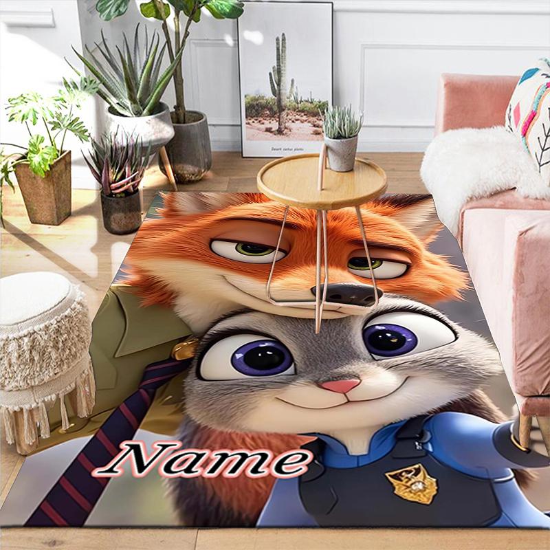 Custom 1Pc Fox Hare Adventure Rug Office Carpet Indoor Outdoor Entrance Doormat Nonslip Soft And Comfortable Living Room D916367