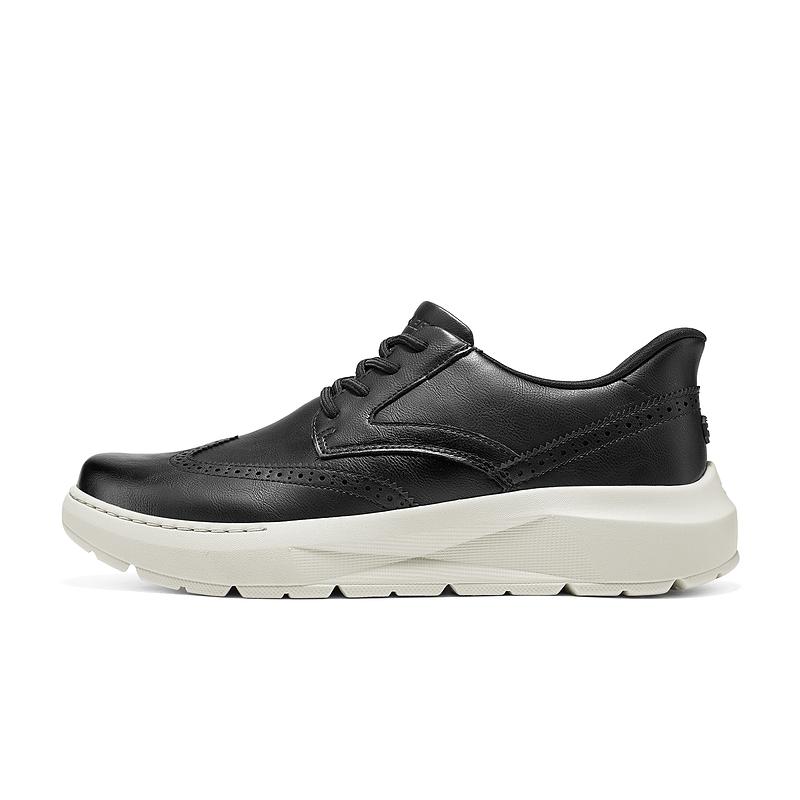 Skechers Casual Synthetic Leather Versatile Business Fashion Casual Shoes Men Shoes Black 205704-BLK 44