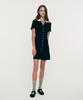 Limekeu Jewelry Button Wide Collar Dress Black