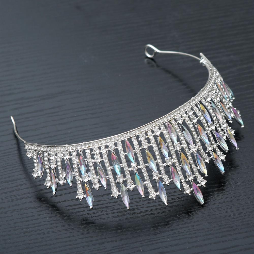 1pc Luxury Bridal Crystal Crown Zircon Wedding Tiara Hair Luxury Heirloom Headpiece for Bride Boho Photoshoot Royal Theme Events