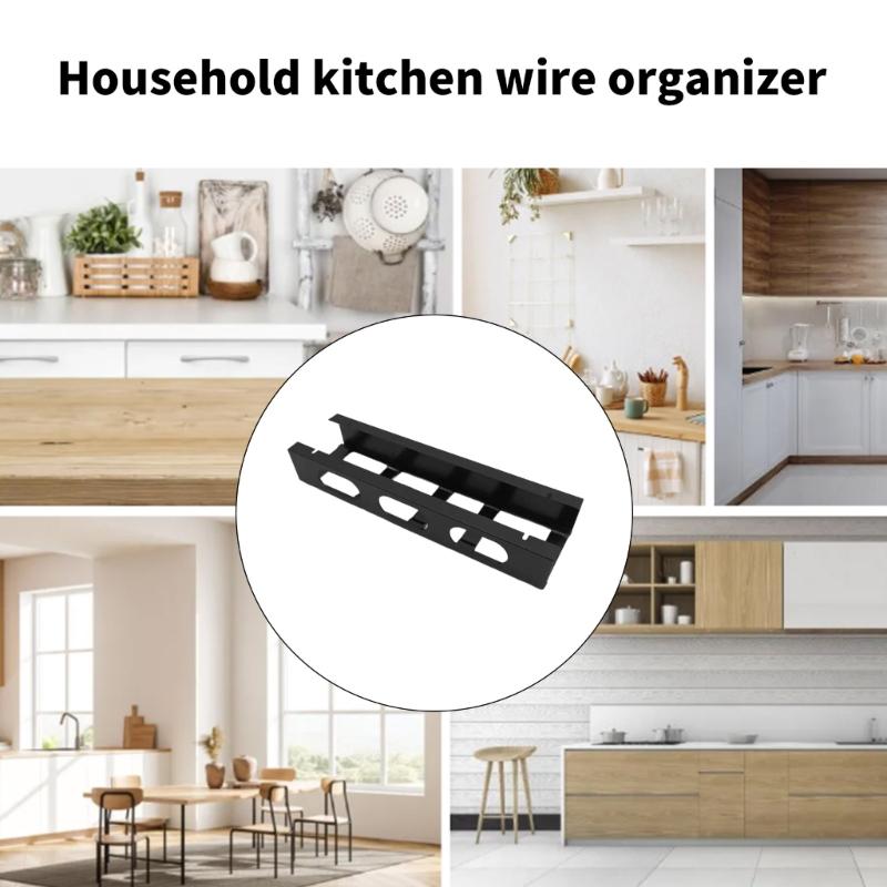 Convenient Wire Management Tray Adjustable Charging Cable Storage Shelf No Drilling Power Cord Holder for Office