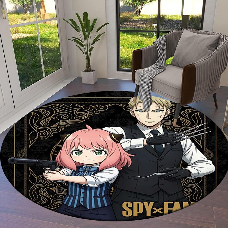 Spyxfamily Round Area Rug Carpet Rug For Living Room Bedroom Sofa Playroom Decor Nonslip Floor Mat