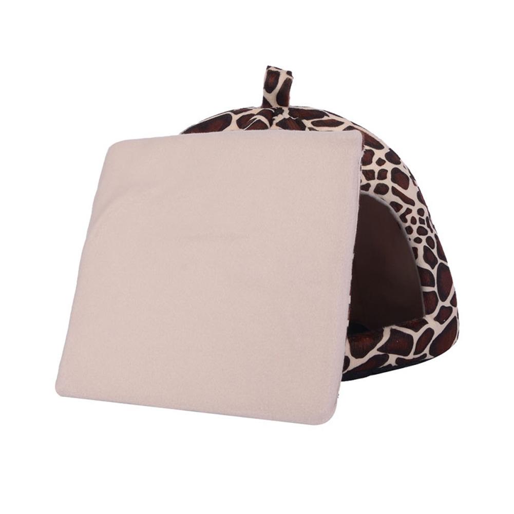 Strawberry Puppy Kennels Washable Pets Cave Sofa Half-Closed Fluffy Dogs Room Pets Sleeping Nest for Winter Indoor