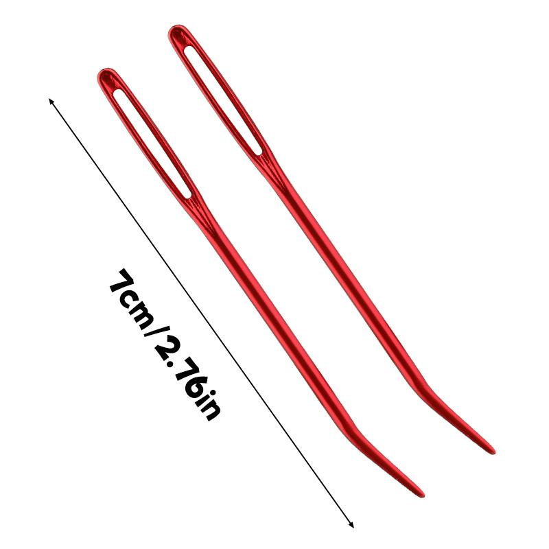 Fenrry 2 Stück 7cm Nähnadeln mit großem Öhr für Anfänger Bunte Lernnadeln Garnnadeln SKC Stopfnadel für Näharbeiten