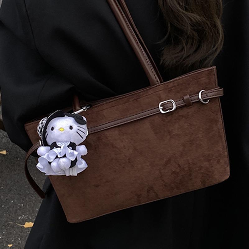 Autumn fashion retro suede underarm bag women's new fashionable high-value shoulder bag commuter handbag
