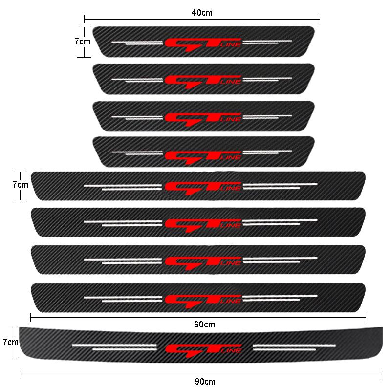 Auto Tür Sill Schutz Carbon Faser Schwelle Aufkleber Für Sonata Kia GT LINIE ELANTRA Sportage Stinger KX5 K3 K4 k5