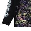 WE11DONE FW23 Pullover mit aufgedrucktem Riss-Buchstabenlogo Unisex-Sweatshirt Schwarz WD-TT3-23-756-U-BK
