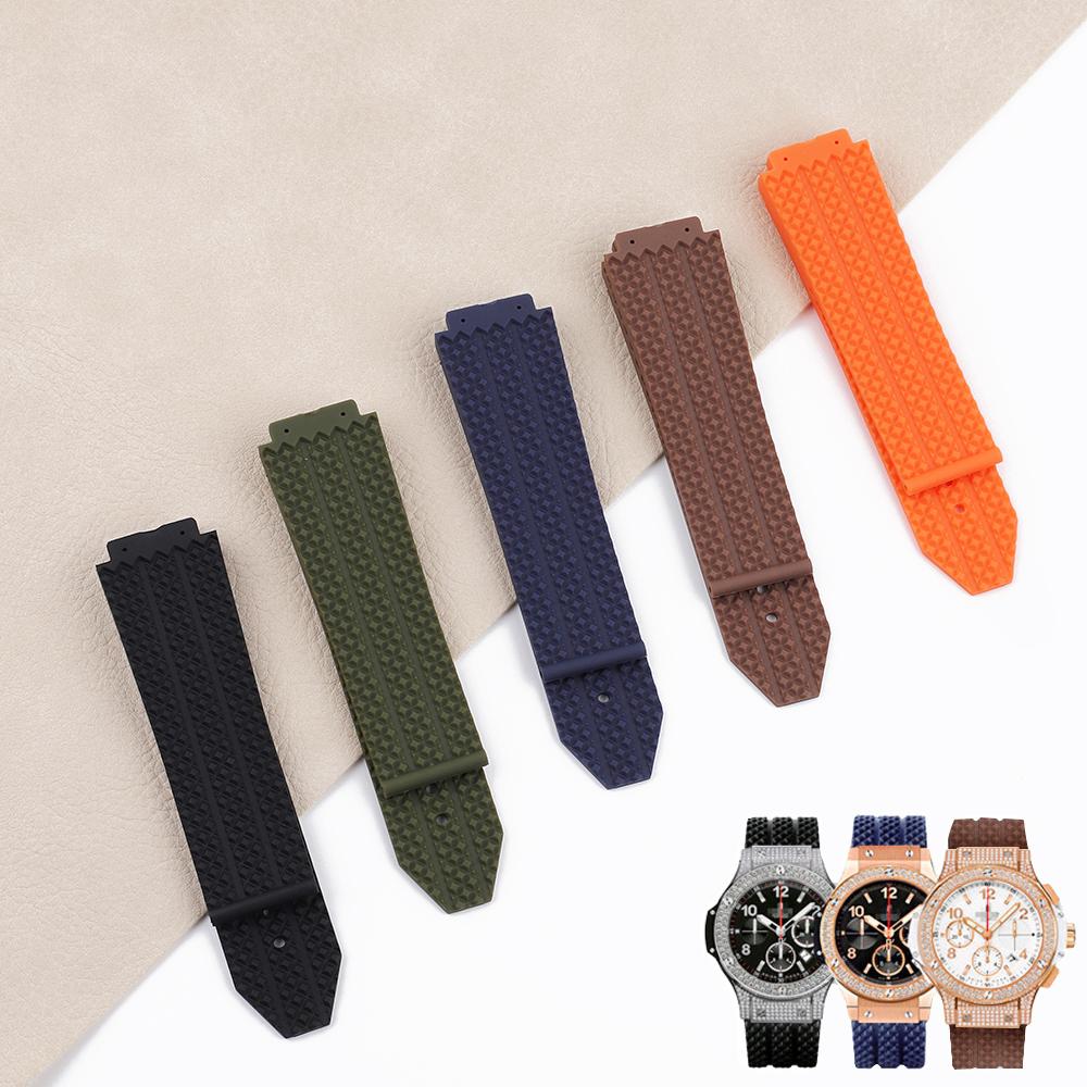 Silikonový vodotěsný řemínek k hodinkám pro řadu HUBLOT Classic Fusion Universe Big Bang Řemínek na zápěstí s vertikálními pruhy