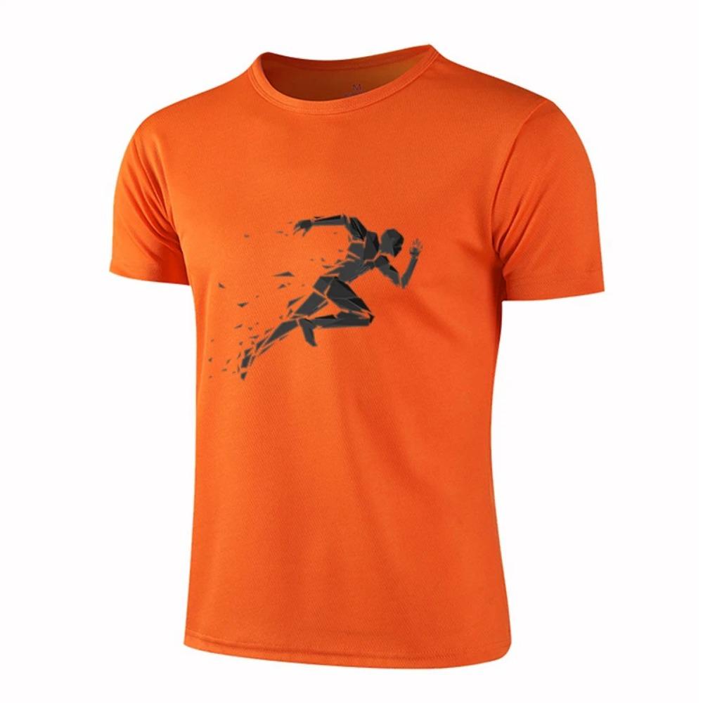 Summer New Men'S Mesh, Eye Breathable, Fast -Drying Fitness Sweatshirts Casual Short -Sleeved T -Shirt Hip -Hop Street Men'S Top