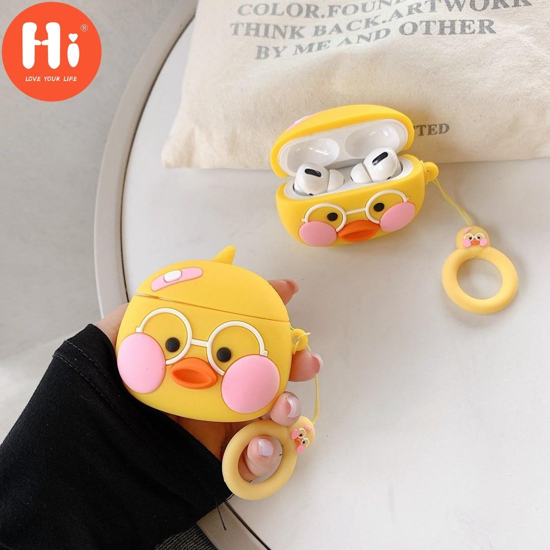 

Чехол для наушников с рисунком Hi Duck Fudna для AirPods Pro, чехол для AirPods 1 2, милый силиконовый защитный чехол для наушников Air Pods 1 2, чехол