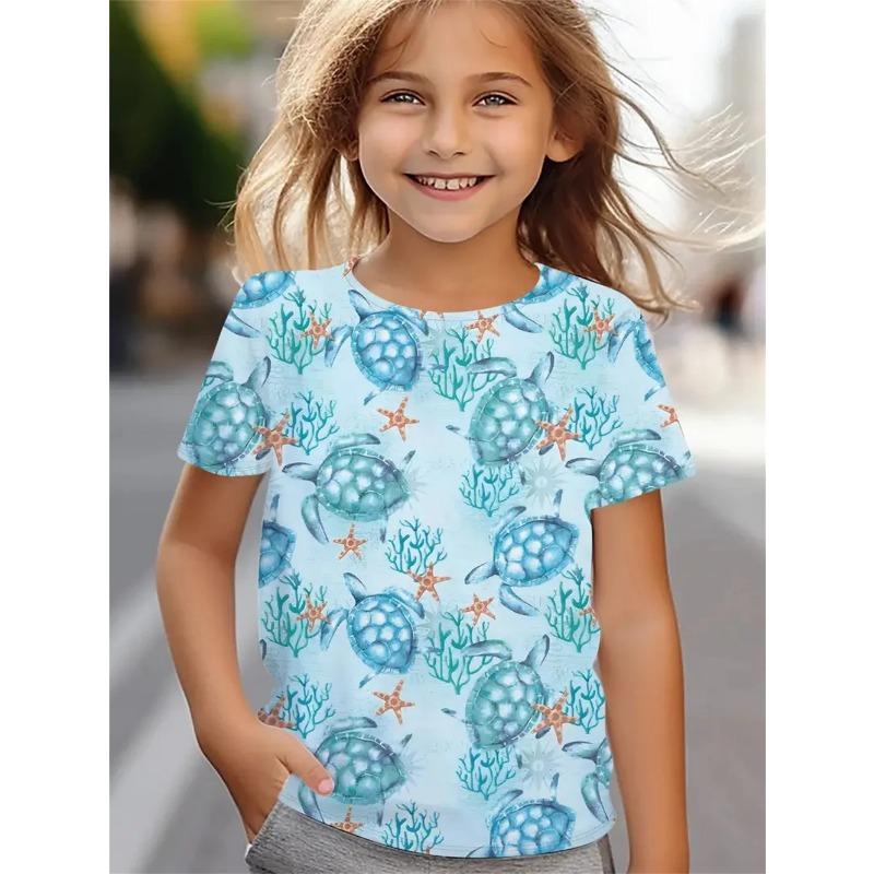 New Funny Animal 3d Print Girls' T-Shirts Party Short Sleeved Tops Tee 2025 Casual T-Shirts