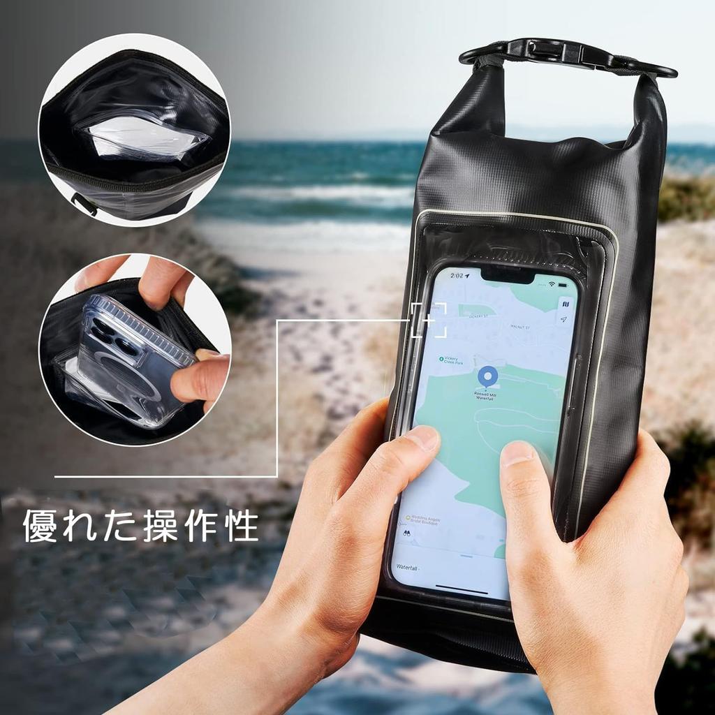 Waterproof Dry Bag for and Android with a Smartphone Pocket and Touchscreen Detachable Shoulder Marine Phone Dry Pelican 3 Liters Smartphones,