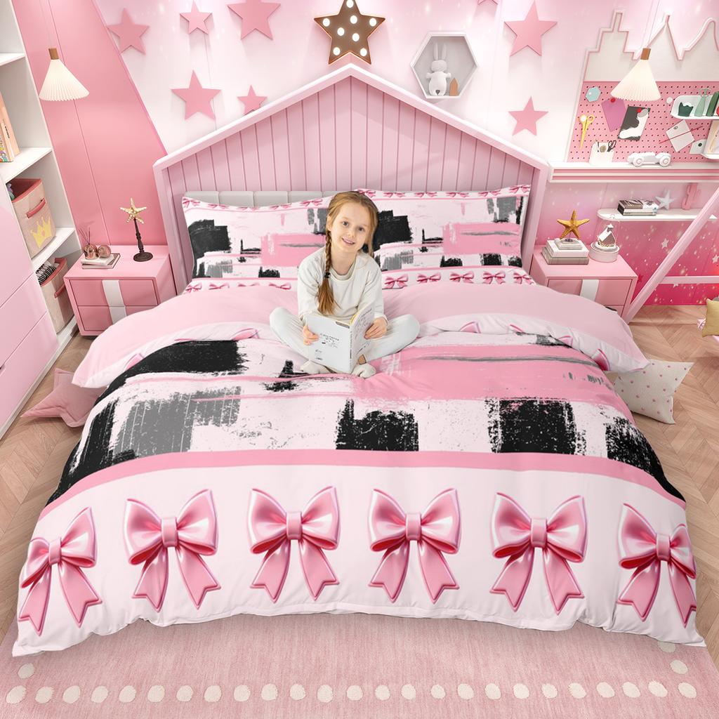 Homewish Watercolor Ombre Aesthetic Duvet Cover Set 2pcs/3pcs, Graffiti Oil Painting Bedding Set, Modern Gradient Bed Set