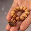 Natural Green Sandalwood Lotus Pod Prayer Beads for Women - Soft Hand-Twisted Buddhist Wenwan Bracelet.
