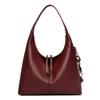 Women's Elegant Large Capacity Tote Handbag Leather Hobo Bag with Decorative Metal Chain for Women Minimalist Shoulder Bag