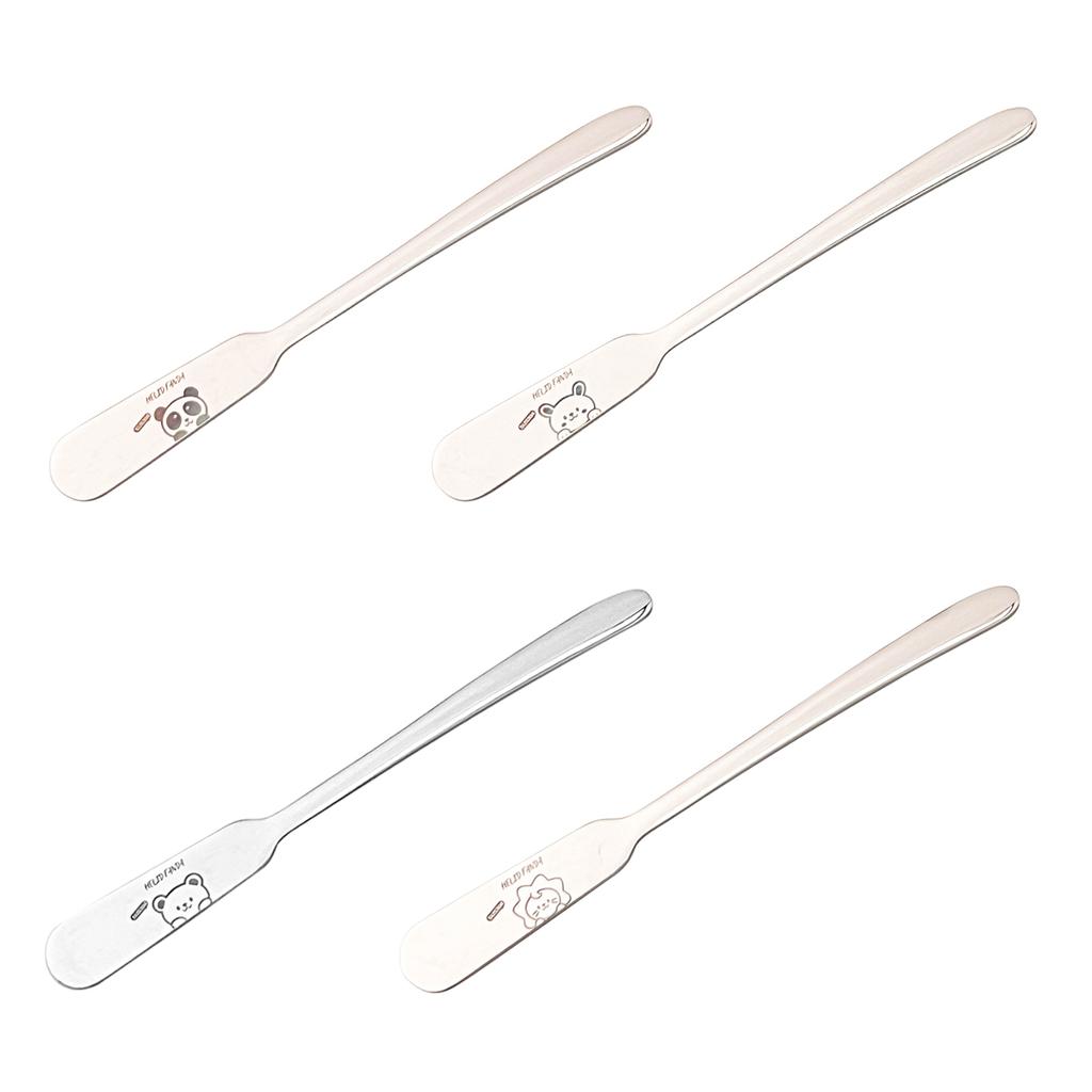 2/4pcs Cute 304 Stainless Steel Butter Knife Bread Toast Jam Spatula Spreader Long Handle Cheese Cutter Kitchen Tools