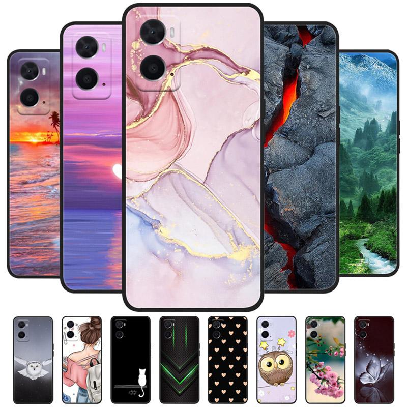Für OPPO A96 A36 A76 4G Hülle Stoßfest Rückseite TPU Weiche Abdeckung Für OPPO A96 A36 A76 4G Handyhüllen Luxus Schwarz Schutzhüllen