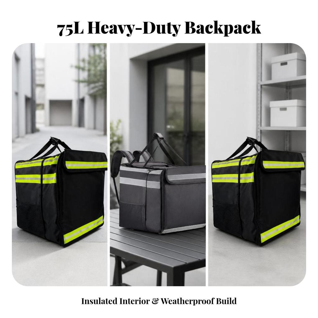 Food Delivery Bag Collapsible Insulated Backpack with Dividers Takeout