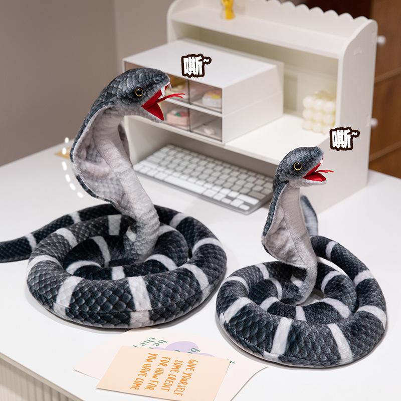 Cartoon Simulation Cobra Doll Plush Toy Boa Constrictor Zodiac Snake Doll Boy Funny Trick Gift
