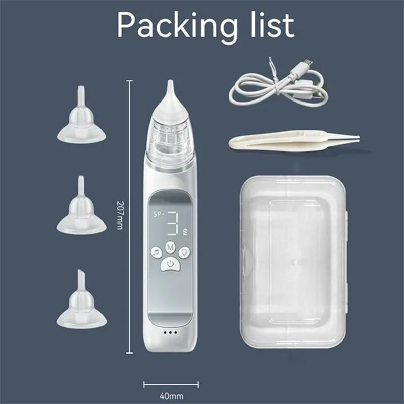 

3 уровня всасывания, низкий уровень шума, защита от обратного потока, 10 успокаивающая музыка, электрический назальный аспиратор для детей, малошумный аспиратор для носа