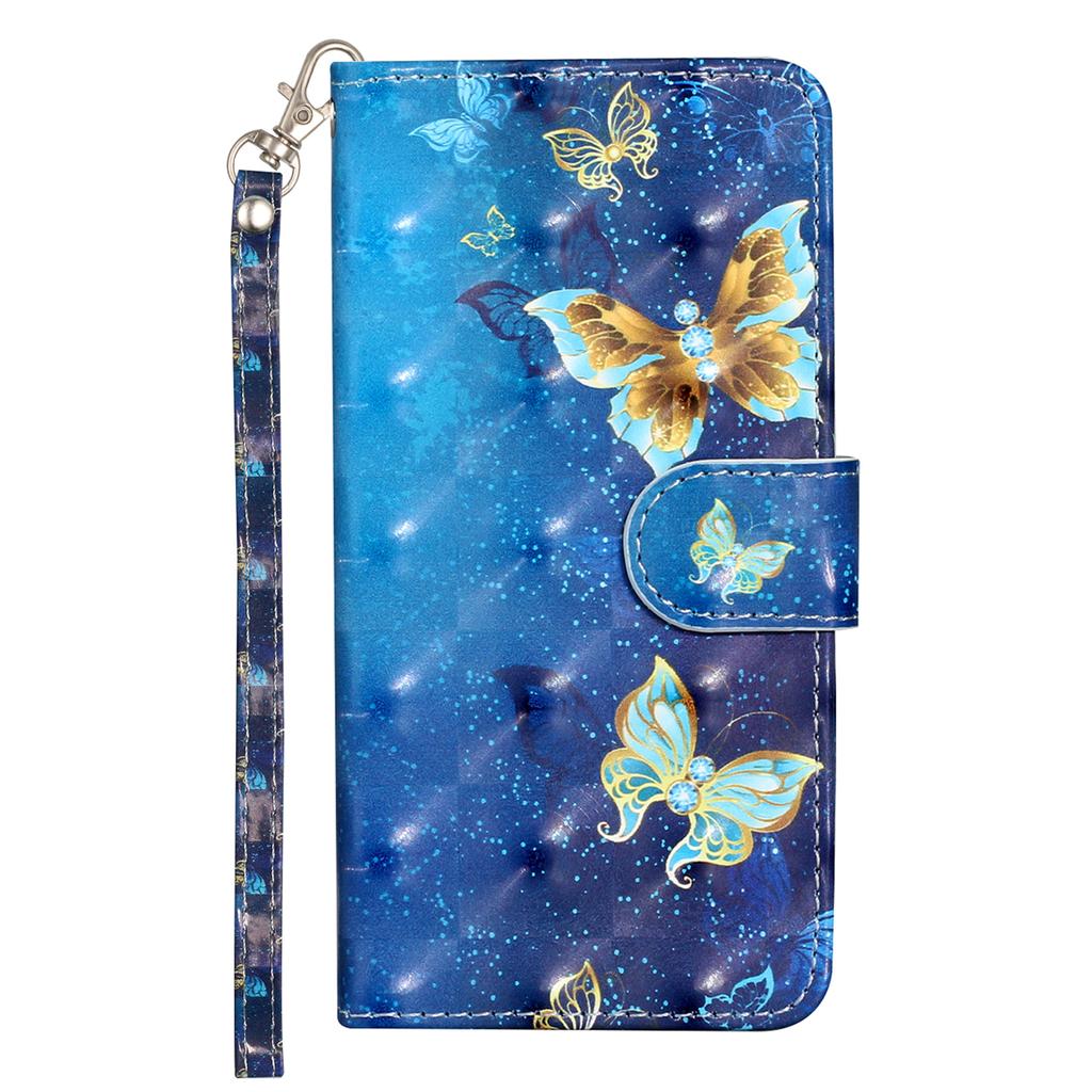 For Samsung Galaxy S24 FE Case 3D Pattern Leather Wallet Flip Phone Cover with Strap