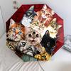 1 Pezzo Ombrello Pieghevole Automatico - Fantasia Gatto Carino, Design Portatile e Pieghevole con 8 Stecche, Regali di Natale e Compleanno